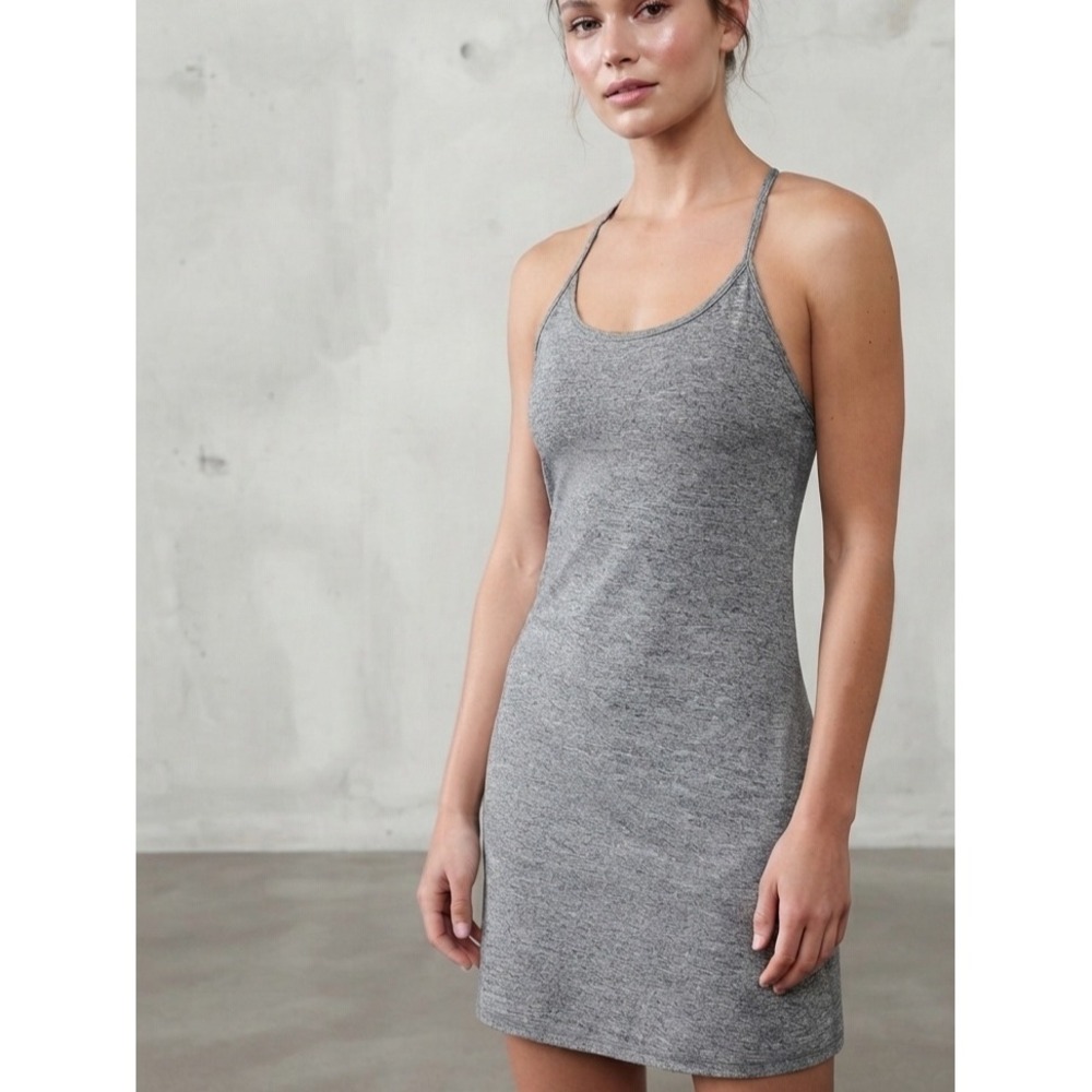 Calvin Klein Performance Heather Gray Racerback T-Back Active Mini Dress L